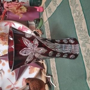 🥀CUT LEAD GLASS TULIP VASE